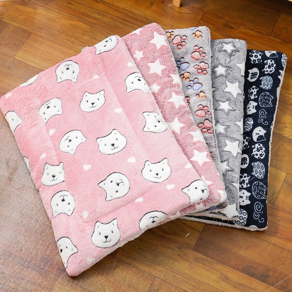 Calming Dog Bed - 厚手で快適な暖かい小型猫用寝具、肌に優しいかわいい冬用中型犬用ソファマット、子犬用ベッドアクセサリー