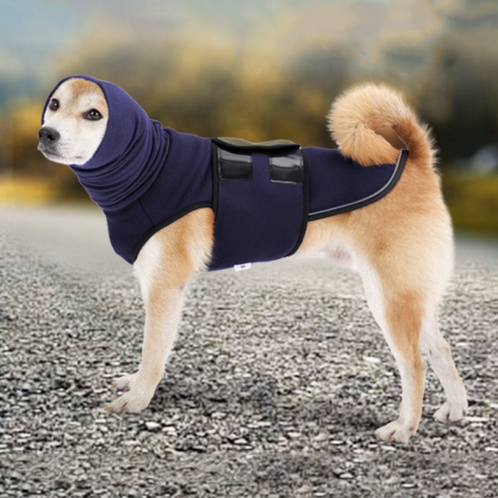 Dog Anxiety Vest - 犬用落ち着かせるラップ、伸縮性のある犬用不安軽減ベスト、防風反射素材、犬用落ち着かせるジャケット、調節可能な暖かい犬用雨よけベスト（不安軽減用）
