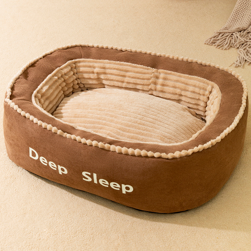 Calming Dog Bed - ペット用ベッドクッション、柔らかいソファ型犬用ベッド、取り外し可能なカバー付き、小型犬・中型犬・猫用マット、丈夫で洗える、犬用ベッド（カマ・パラ・ペロ）