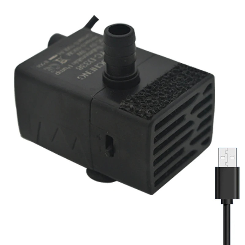 Fish Tank Filter Pump - USB水槽用水中ポンプ、5V 5Wミニ調整可能流量フィルターポンプ、ペット用噴水水槽循環ポンプ
