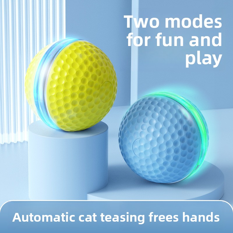 Training Clicker Dog - 壊れないハニカムラバー電動犬用ボール、自動ジャンプ回転式インタラクティブ噛みつき防止おもちゃ