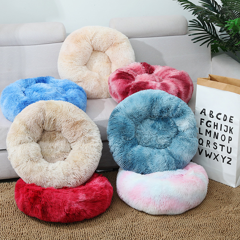 猫ベッド洗えるソフトペット小屋冬肥厚暖かいドーナツラウンドペ - Calming Dog Bed のレビューと価格