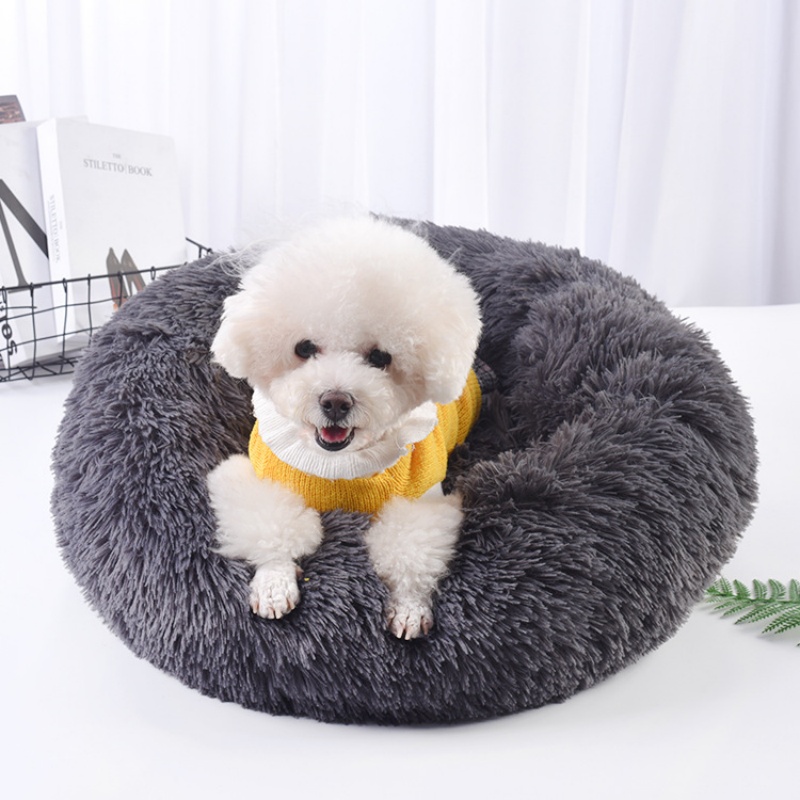 60cm/23.62インチの快適なストライプ柄の豪華なペット - Calming Dog Bed のレビューと価格