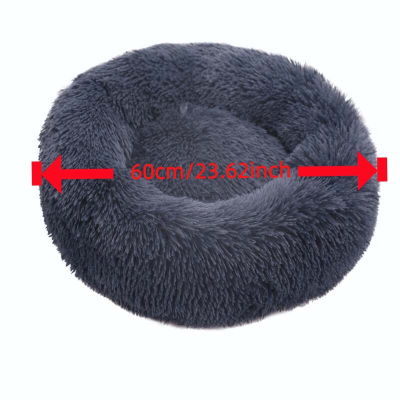60cm/23.62インチの快適なストライプ柄の豪華なペット - Calming Dog Bed のレビューと価格