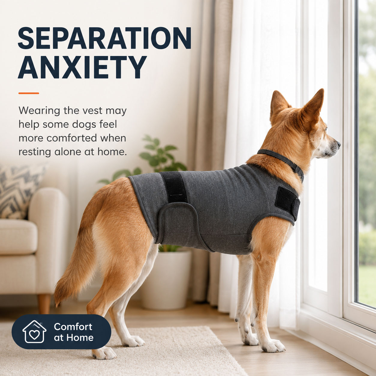 犬用不安軽減ベスト、調節可能なフックとループ付き、柔らかいコ - Dog Anxiety Vest のレビューと価格