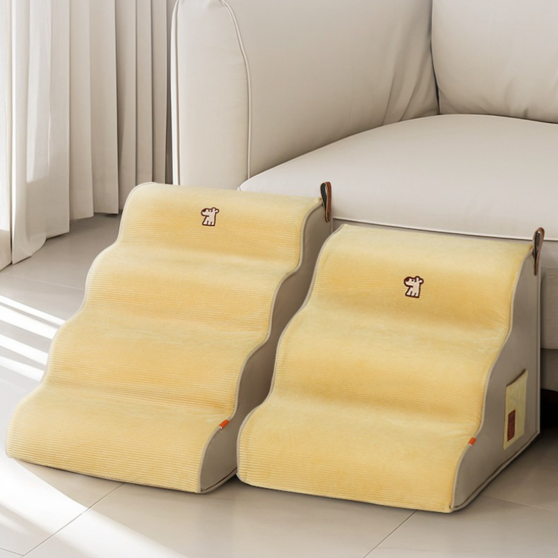 ペット用階段 犬猫用はしご 取り外し可能で洗えるカバー付き  - Calming Dog Bed のレビューと価格