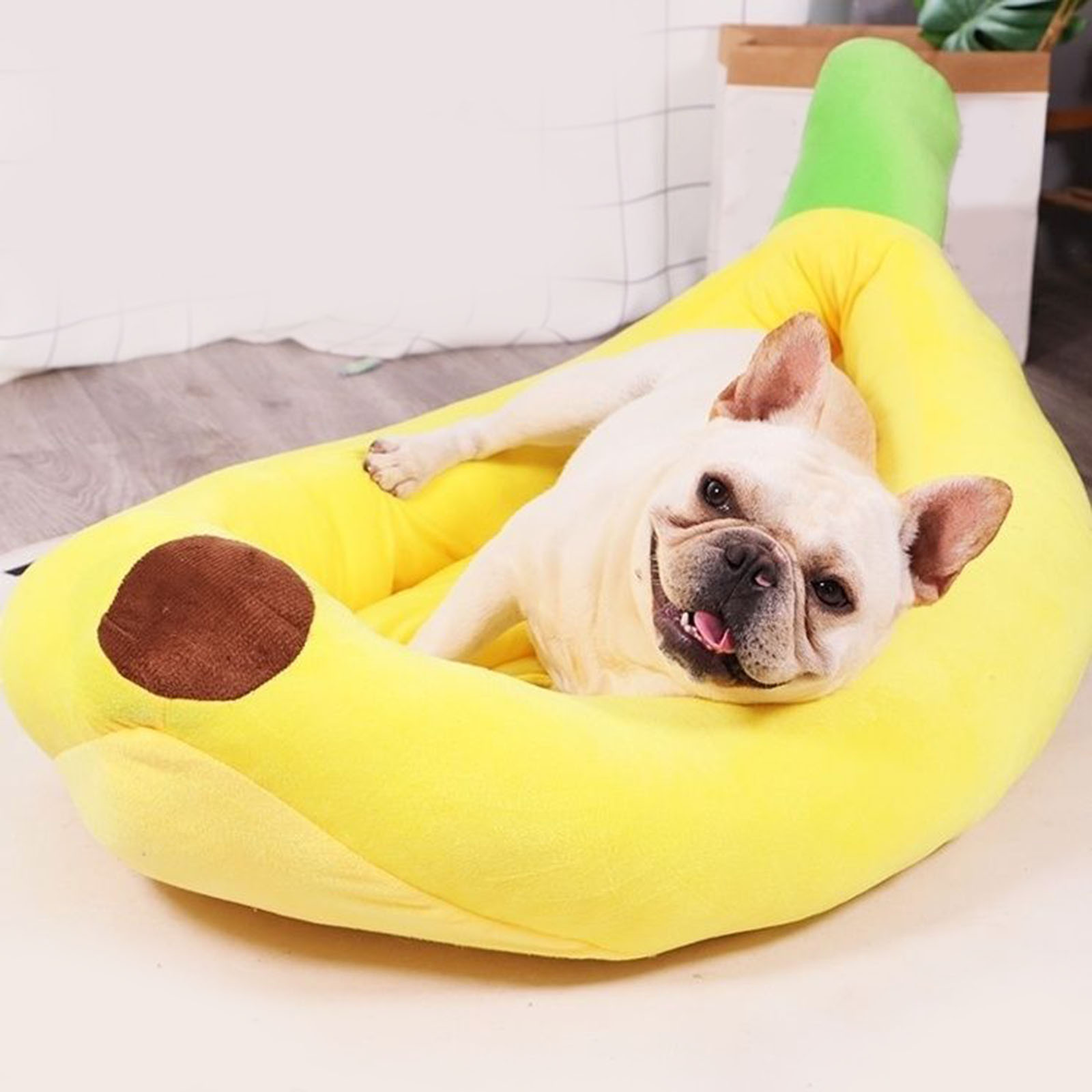通気性のあるバナナ型の犬用ベッド,快適で柔らかい子犬用クッシ - Calming Dog Bed のレビューと価格