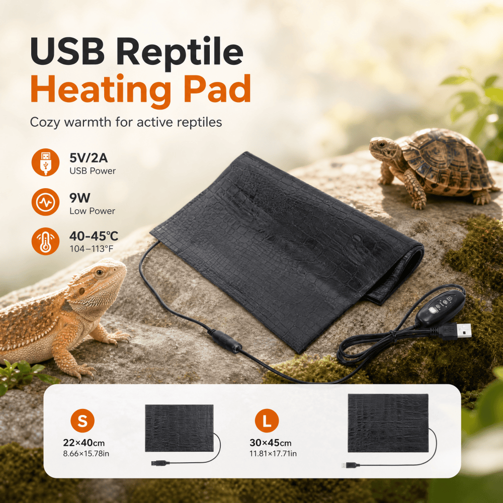 USBペットヒーティングパッド レザー製傷防止ヒートマット  - Reptile Heating Mat のレビューと価格