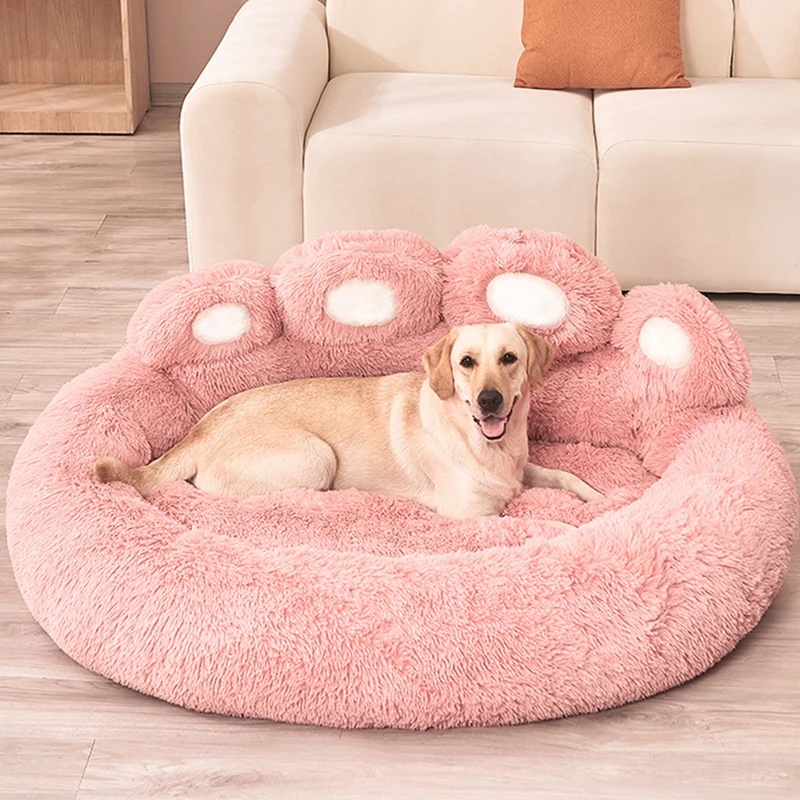大型の柔らかいぬいぐるみペットクッションベッド、小型犬、猫、 - Calming Dog Bed のレビューと価格